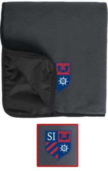 Fleece and Nylon Blanket, Lead Grey/Black
